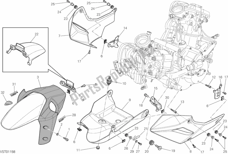 Toutes les pièces pour le Carénage du Ducati Multistrada 1200 ABS 2014